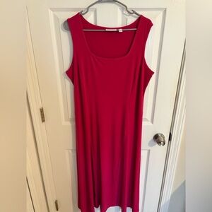 Susan Graver Vibrant Pink Midi Dress - Large